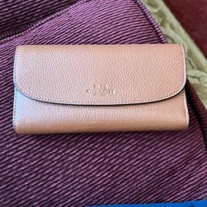 Coach brown pebbled leather